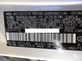 2005 LEXUS ES330 SILVER 3.3L AT Z16366